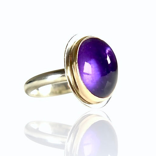 AMETHYST 14k GOLD FILL & STERLING RING