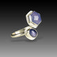 TANZANITE & LAVENDER CHALCEDONY OPEN STERLING RING