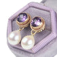 PINK AMETHYST & FRESHWATER PEARL 14K GOLD FILL EARRINGS