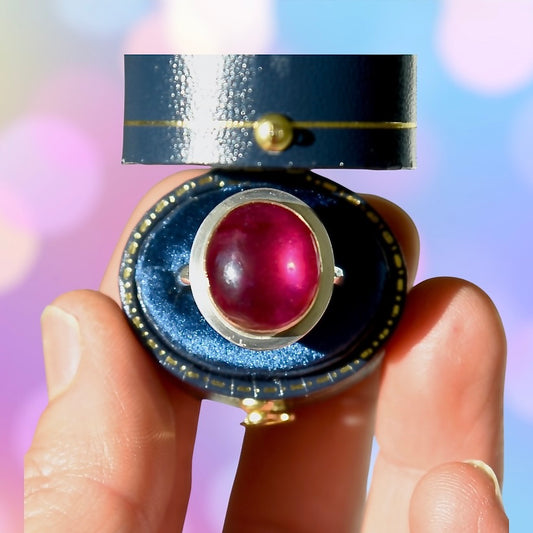 AFGHAN RUBY 14k GOLD FILL & STERLING RING