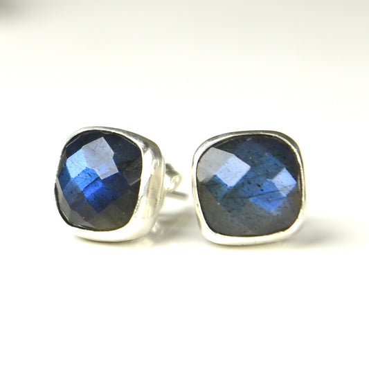 LABRADORITE STERLING STUD EARRINGS