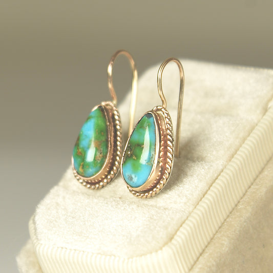 SONORAN GOLD TURQUOISE 14K GOLD FILL EARRINGS
