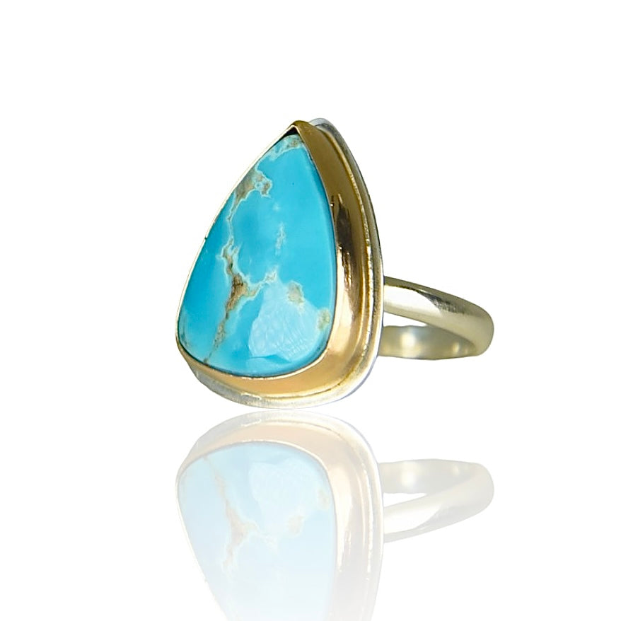 KINGMAN TURQUOISE 14K GOLD FILL & STERLING RING