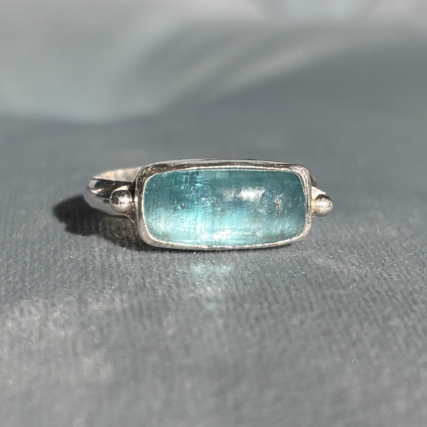 PARAIBA BLUE KYANITE STERLING RING