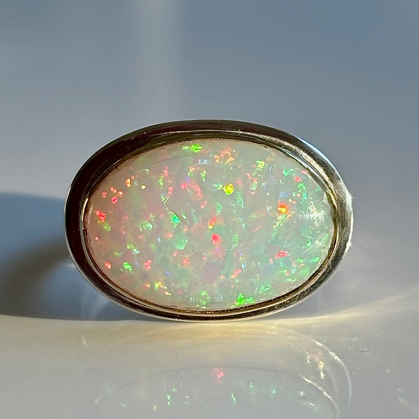 ETHIOPIAN OPAL 18K SOLID GOLD & STERLING RING