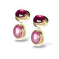 PINK RUBY 14K GOLD FILL & STERLING POST BACK DROP EARRINGS