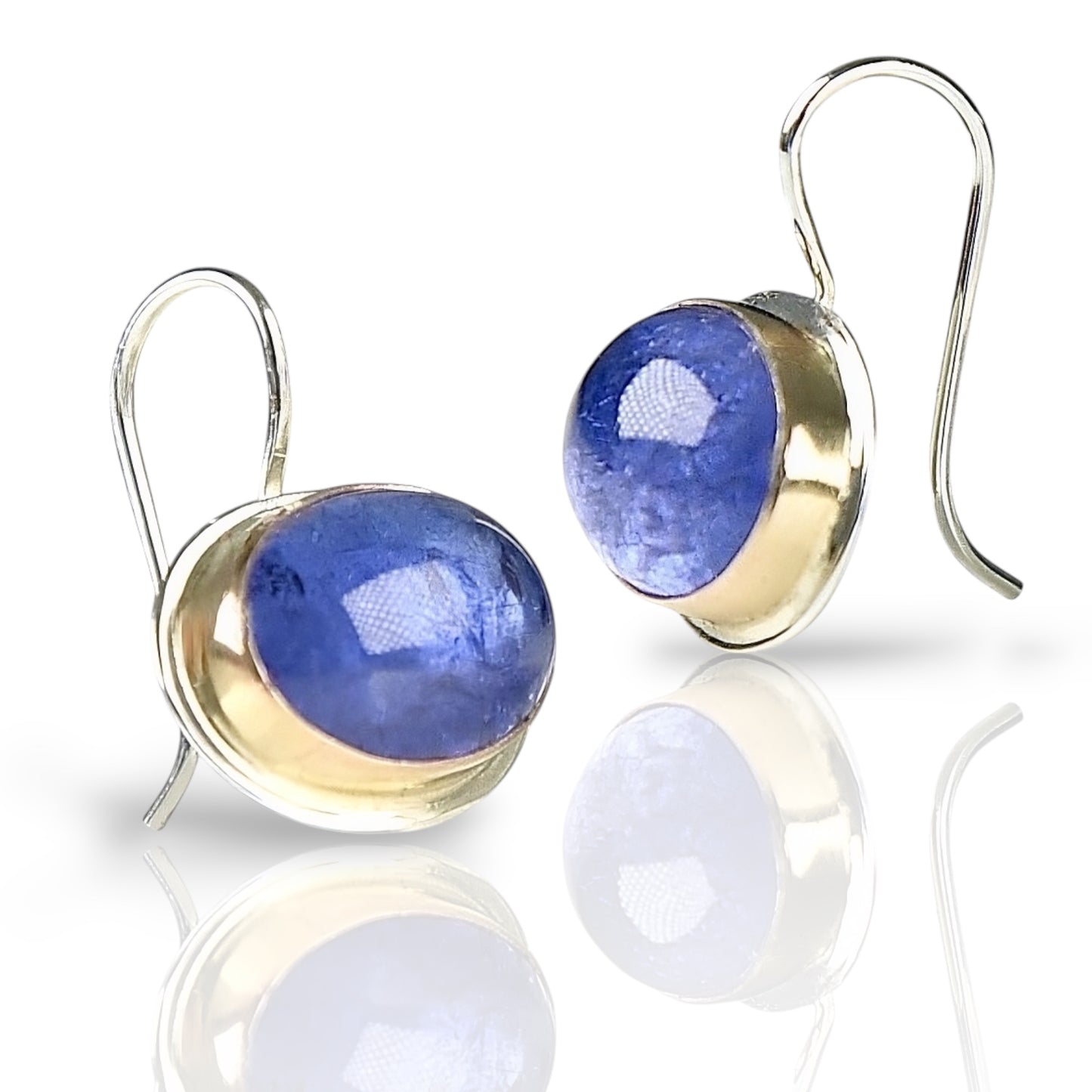 TANZANITE 14K GOLD FILL & STERLING SILVER DROP EARRINGS