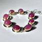 LINKED PINK RUBY 14K GOLD FILL & STERLING SILVER BRACELET