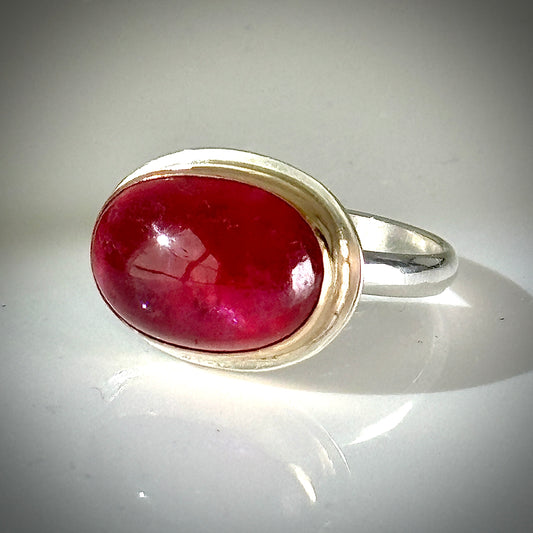 AFGHAN RUBY 14k GOLD FILL & STERLING RING