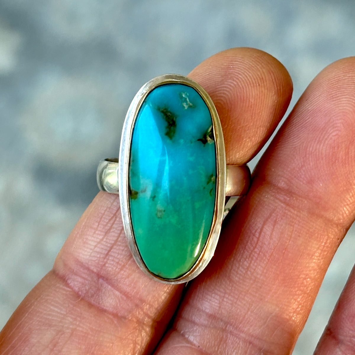 KINGMAN TURQUOISE 14K GOLD FILL & STERLING RING