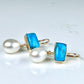 SLEEPING BEAUTY TURQUOISE & FRESHWATER PEARL 14K GOLD FILL & STERLING SILVER EARRINGS