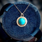 KINGMAN TURQUOISE 14K GOLD FILL & STERLING PENDANT NECKLACE