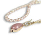 QUAVA QUARTZ 14K GOLD FILLED PENDANT ON PEARL NECKLACE