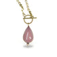 QUAVA QUARTZ 14K GOLD FILLED PENDANT ON PEARL NECKLACE