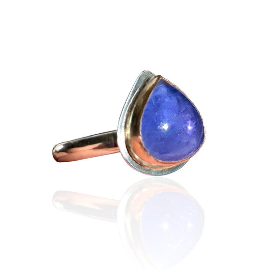 HEART TANZANITE 14K GOLD FILL & STERLING SILVER RING