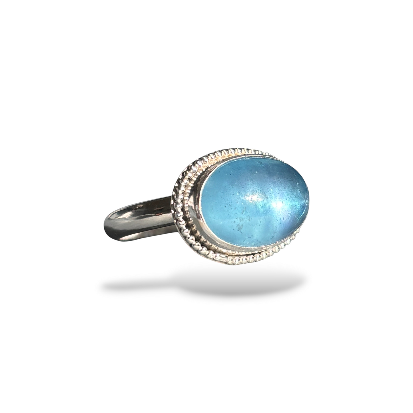 AQUAMARINE STERLING SILVER RING