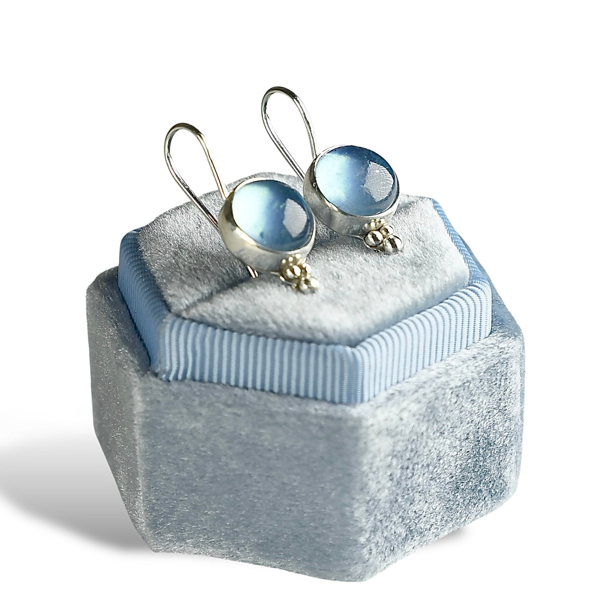 AQUAMARINE STERLING DROP EARRINGS