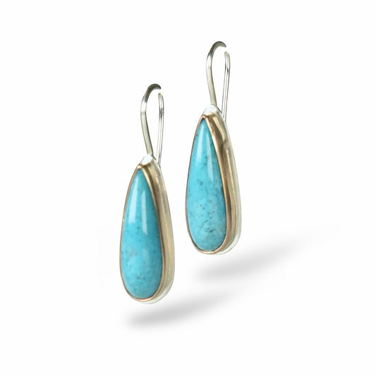 GEM SILICA 14K GOLD FILL & STERLING SILVER DROP EARRINGS