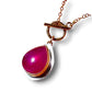 RUBY 14K GOLD FILLED & STERLING SILVER PENDANT NECKLACE ON FRONT TOGGLE