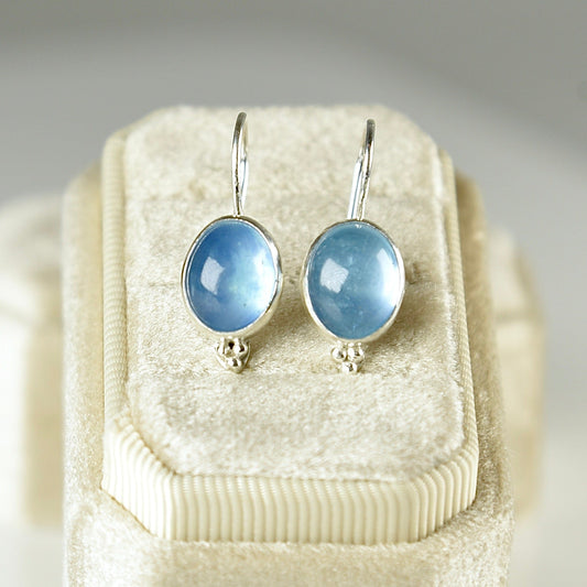 Agapé Artisan Jewelry AQUAMARINE STERLING DROP EARRINGS 14k gold filled
