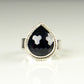 Agapé Artisan Jewelry BLACK ONYX TEARDROP STERLING RING 14k gold filled