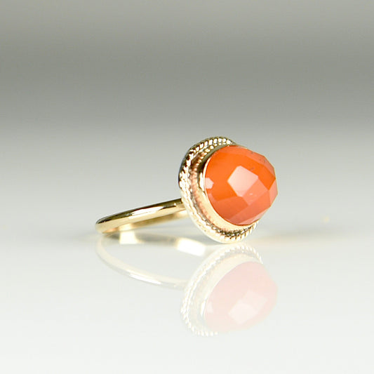 Agapé Artisan Jewelry CARNELIAN 14K GOLD FILL & STERLING RING 14k gold filled