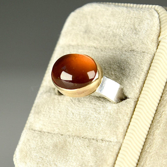 Agapé Artisan Jewelry CARNELIAN 14K GOLD FILL & STERLING RING 14k gold filled