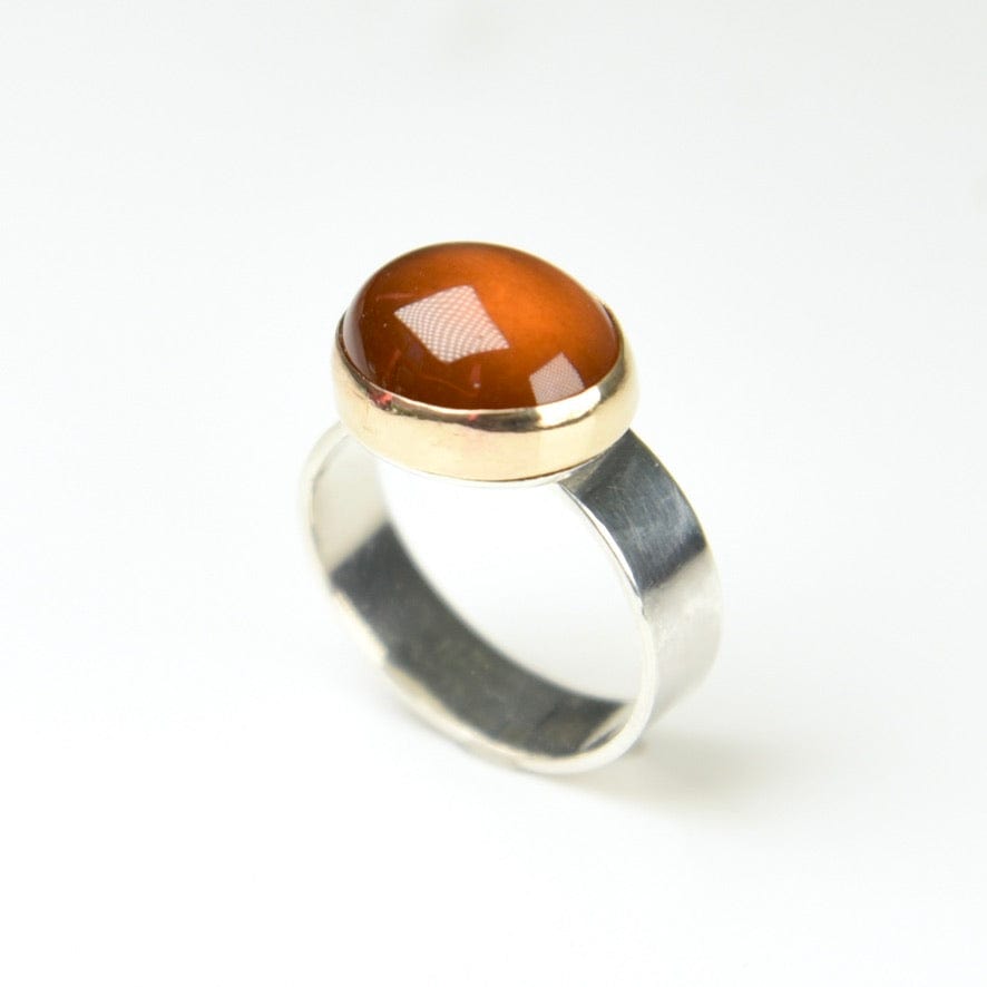 Agapé Artisan Jewelry CARNELIAN 14K GOLD FILL & STERLING RING 14k gold filled