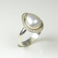 Agapé Artisan Jewelry FRESHWATER PEARL TEARDROP STERLING RING 14k gold filled