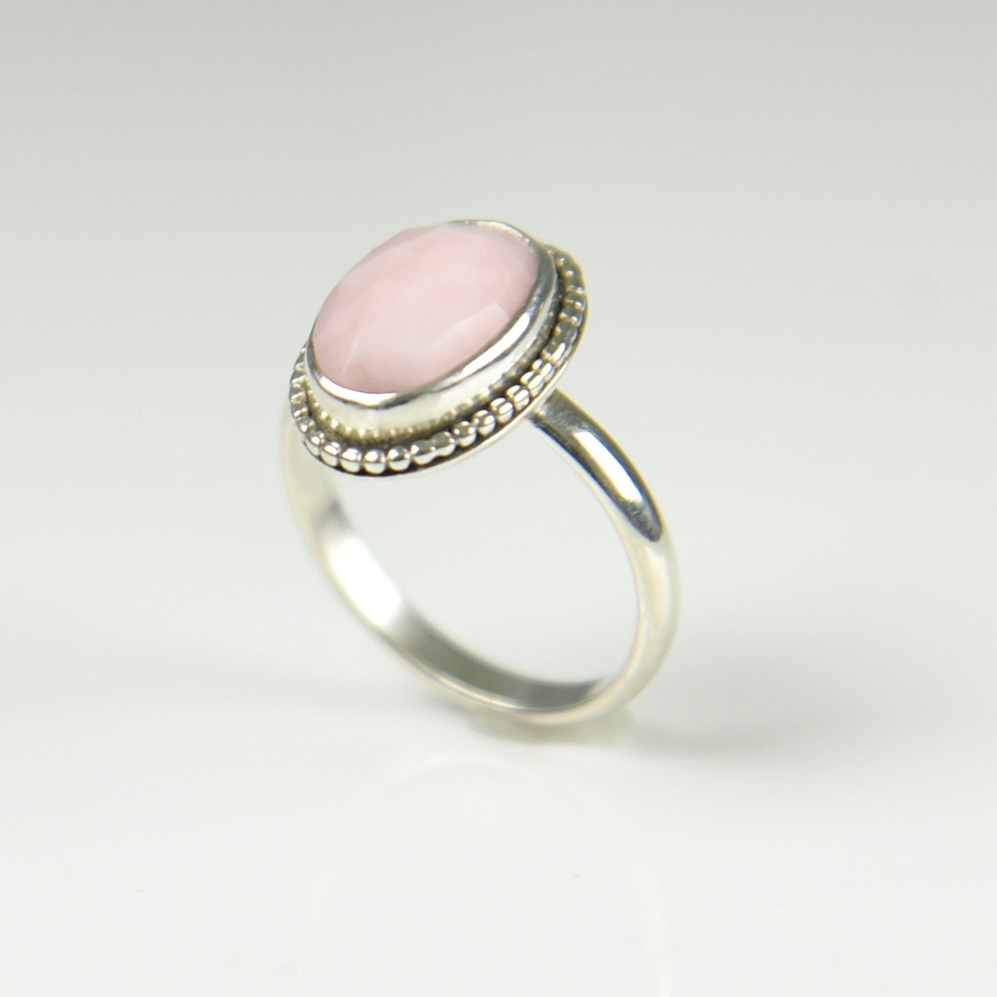 Agapé Artisan Jewelry PINK OPAL OVAL STERLING RING 14k gold filled