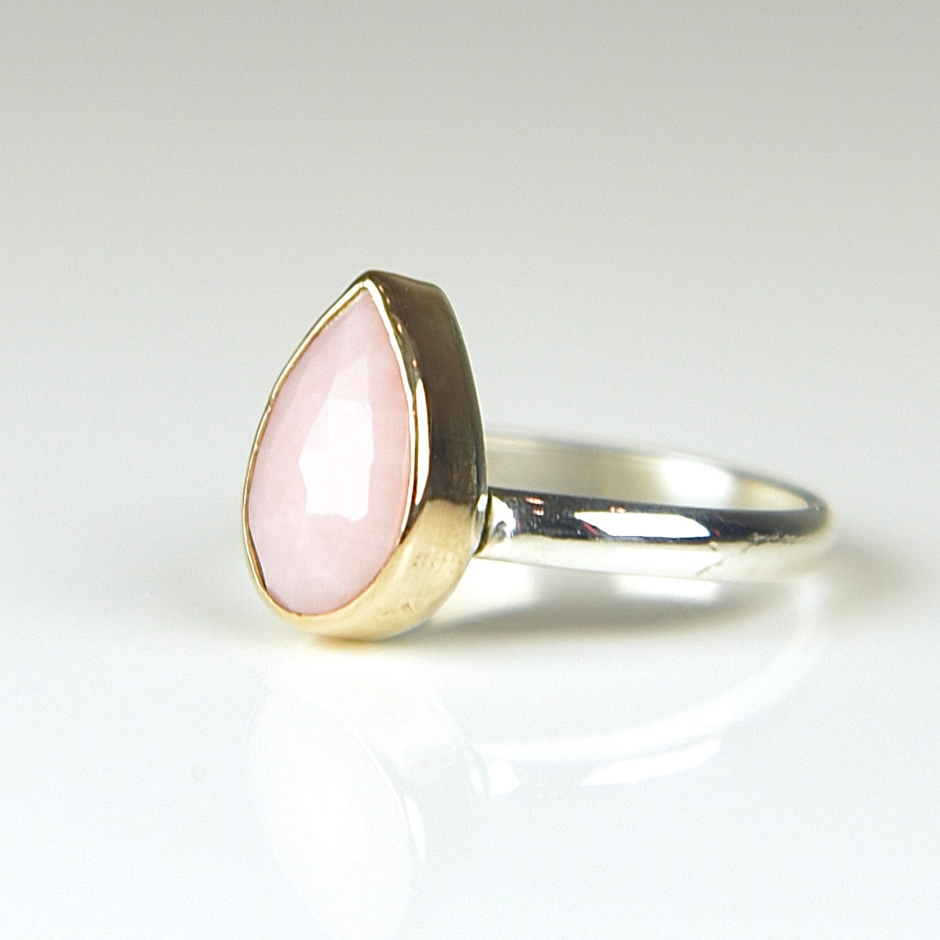 Agapé Artisan Jewelry PINK OPAL TEARDROP 14K GOLD FILL STERLING RING 14k gold filled