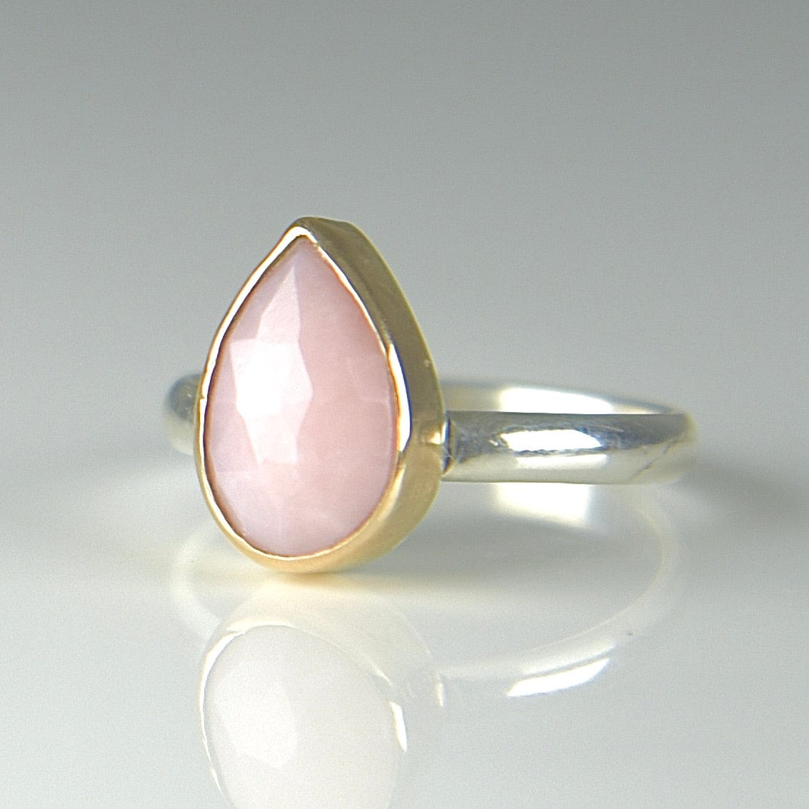 Agapé Artisan Jewelry PINK OPAL TEARDROP 14K GOLD FILL STERLING RING 14k gold filled