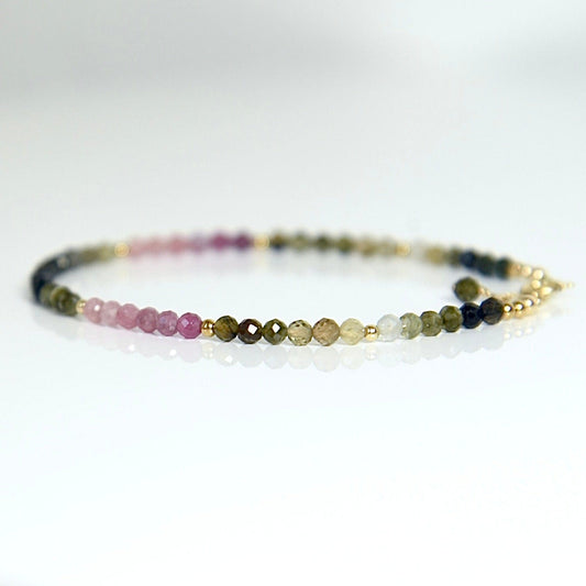 Agape Artisan Jewelry SKINNY OMBRE TOURMALINE BRACELET 14k gold filled