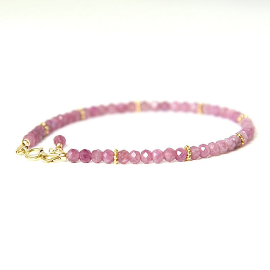 Agape Artisan Jewelry SKINNY PINK TOURMALINE BRACELET 14k gold filled