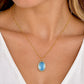 AQUAMARINE 14K GOLD FILL & STERLING PENDANT NECKLACE