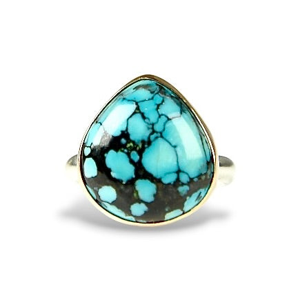 HUBEI TURQUOISE 14K GOLD FILL & STERLING RING