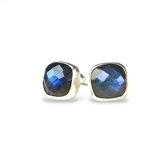 LABRADORITE STERLING STUD EARRINGS