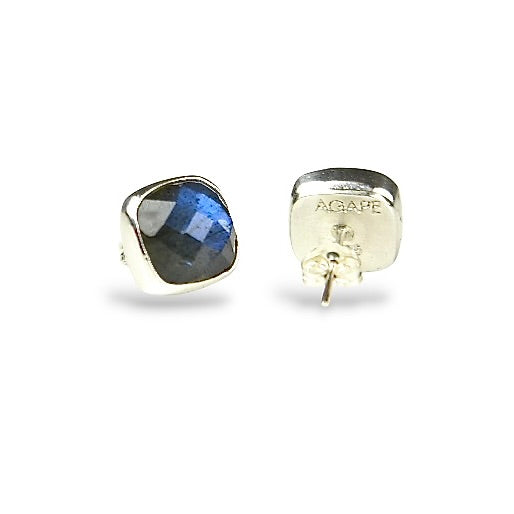 LABRADORITE STERLING STUD EARRINGS