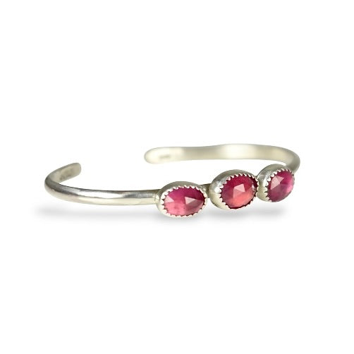 PINK SAPPHIRE STERLING CUFF BRACELET