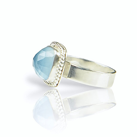 AQUAMARINE STERLING RING