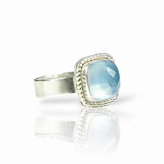 AQUAMARINE STERLING RING