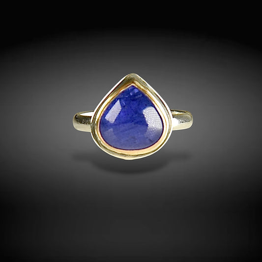 HEART TANZANITE 14K GOLD FILL & STERLING SILVER RING