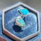 ETHIOPIAN OPAL & NACOZARI TURQUOISE OPEN 14K GOLD FILL & STERLING RING