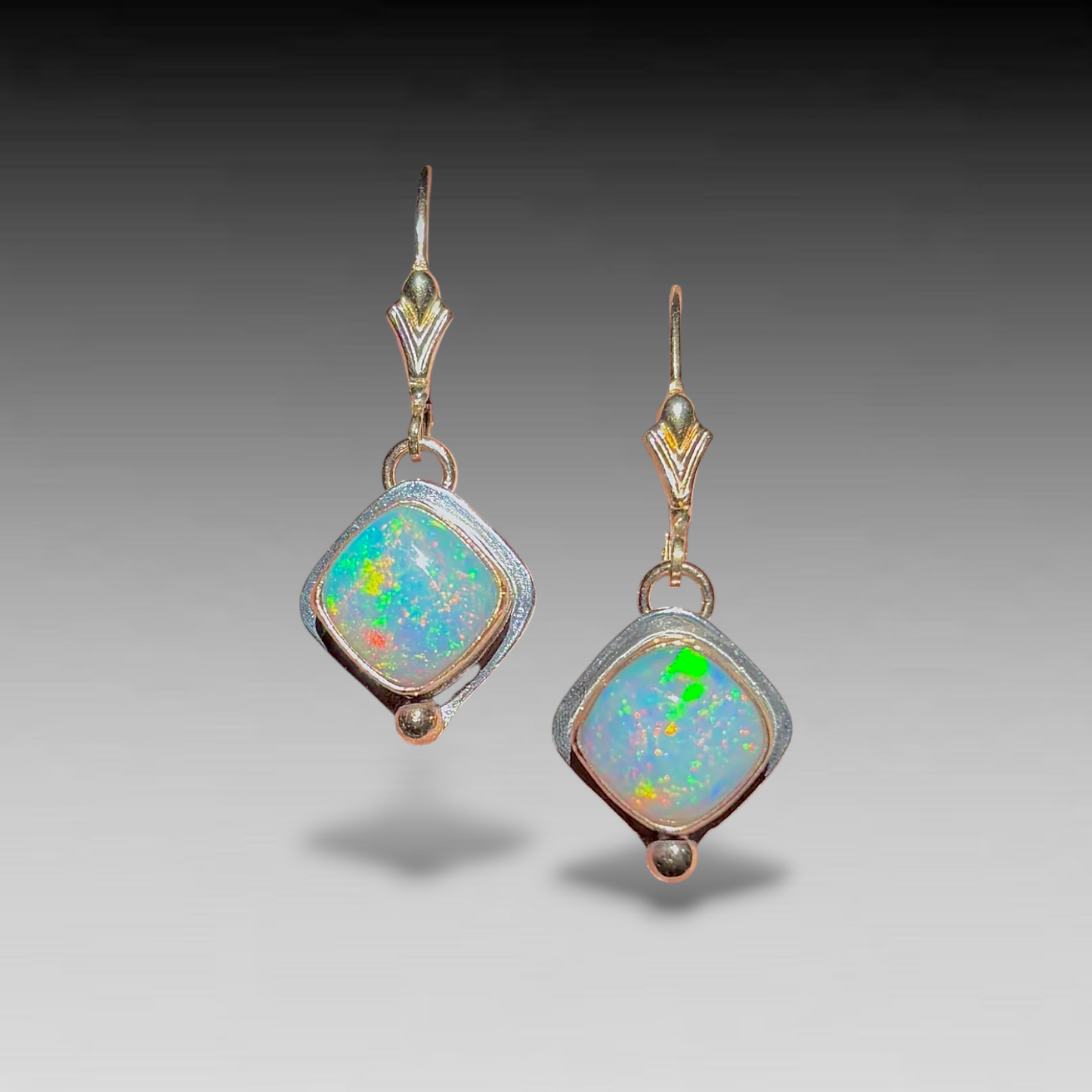 ETHIOPIAN OPAL GOLD FILL & STERLING EARRINGS
