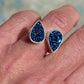 BLUE BRAZILIAN DRUZY OPEN STERLING SILVER RING
