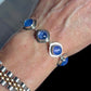 LINKED TANZANITE STERLING SILVER BRACELET