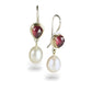 RHODOLITE GARNET & FRESHWATER PEARL 14K GOLD FILL & STERLING EARRINGS