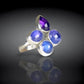 MULTI GEMSTONE CLUSTER STERLING RING