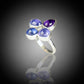 MULTI GEMSTONE CLUSTER STERLING RING