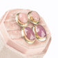 PINK OPAL & SAPPHIRE 14K GOLD & STERLING SILVER EARRINGS